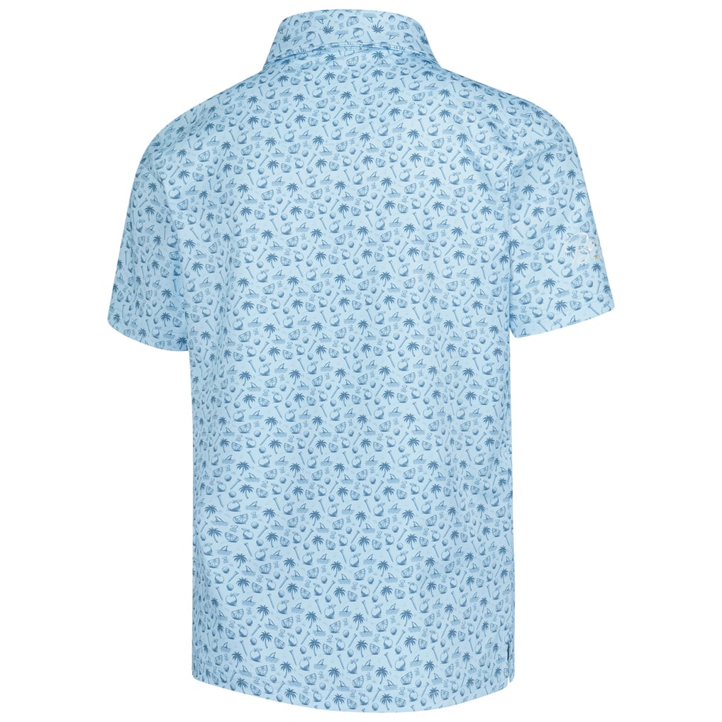 Polo imprimé Florida pour jeunes THE PLAYERS Barstool Golf - Bleu clair