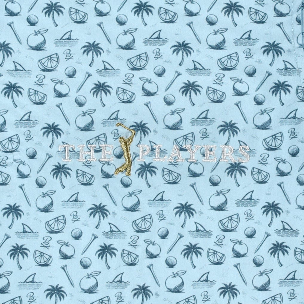 Polo imprimé Florida pour jeunes THE PLAYERS Barstool Golf - Bleu clair