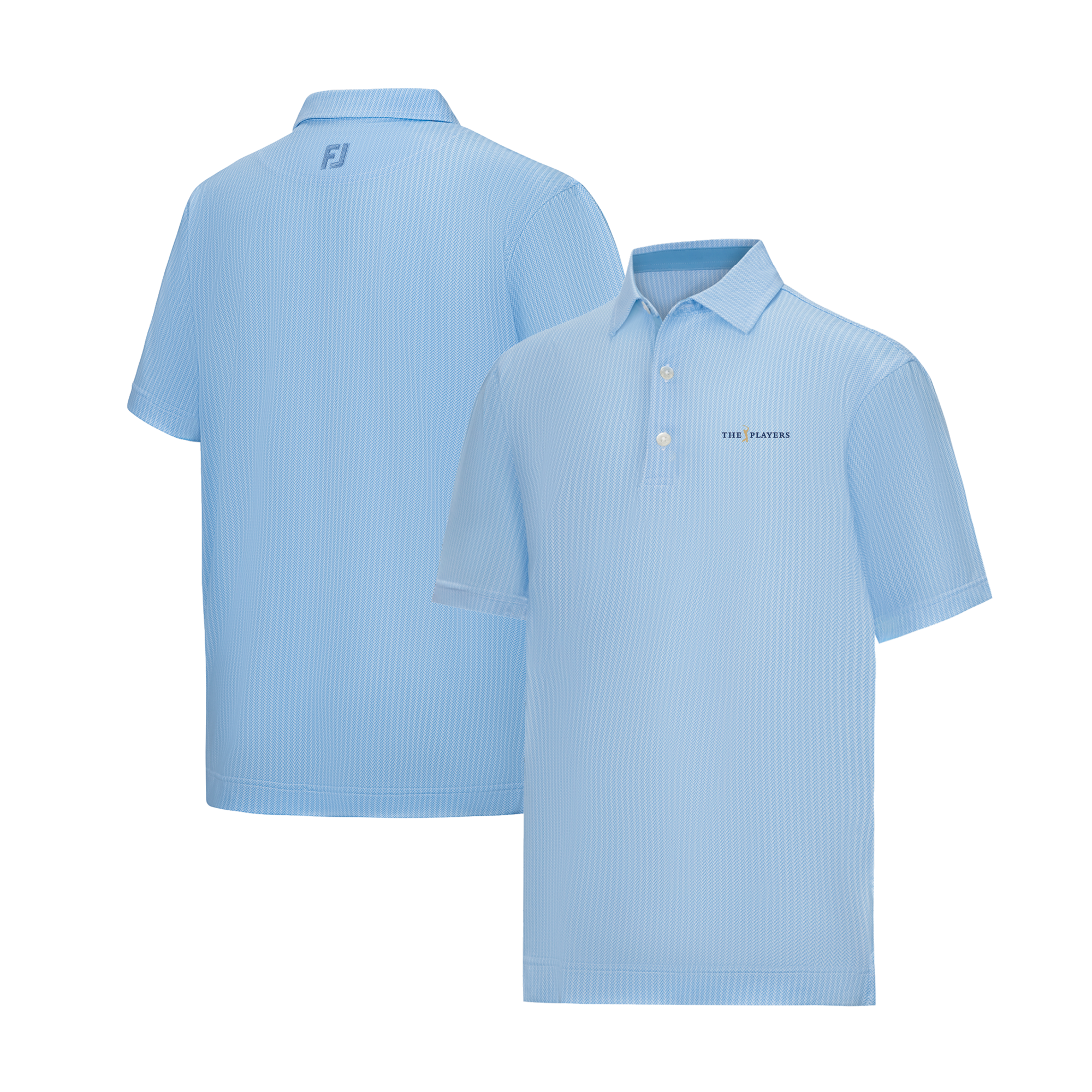 Youth FootJoy Light Blue THE PLAYERS Tee Time Print Lisle Polo