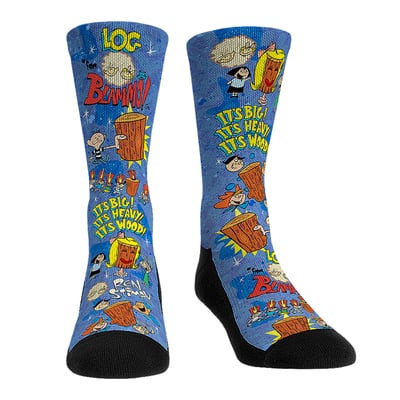  The Ren & Stimpy Show Rock Em Unisex All-Over Icons Crew Socks