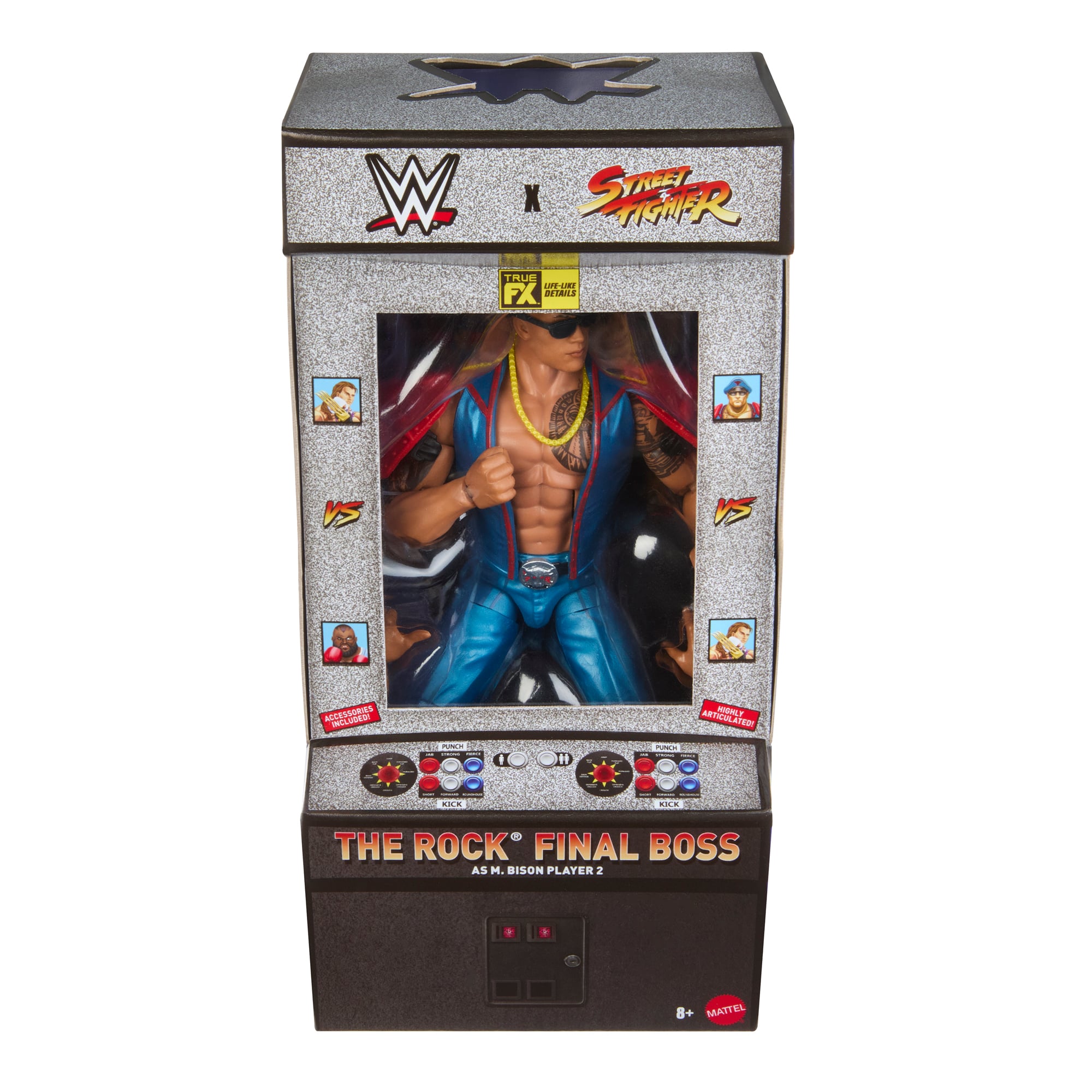 Final Boss Rock WWE Mattel WWE x Street Fighter Elite Collection Mashup ...