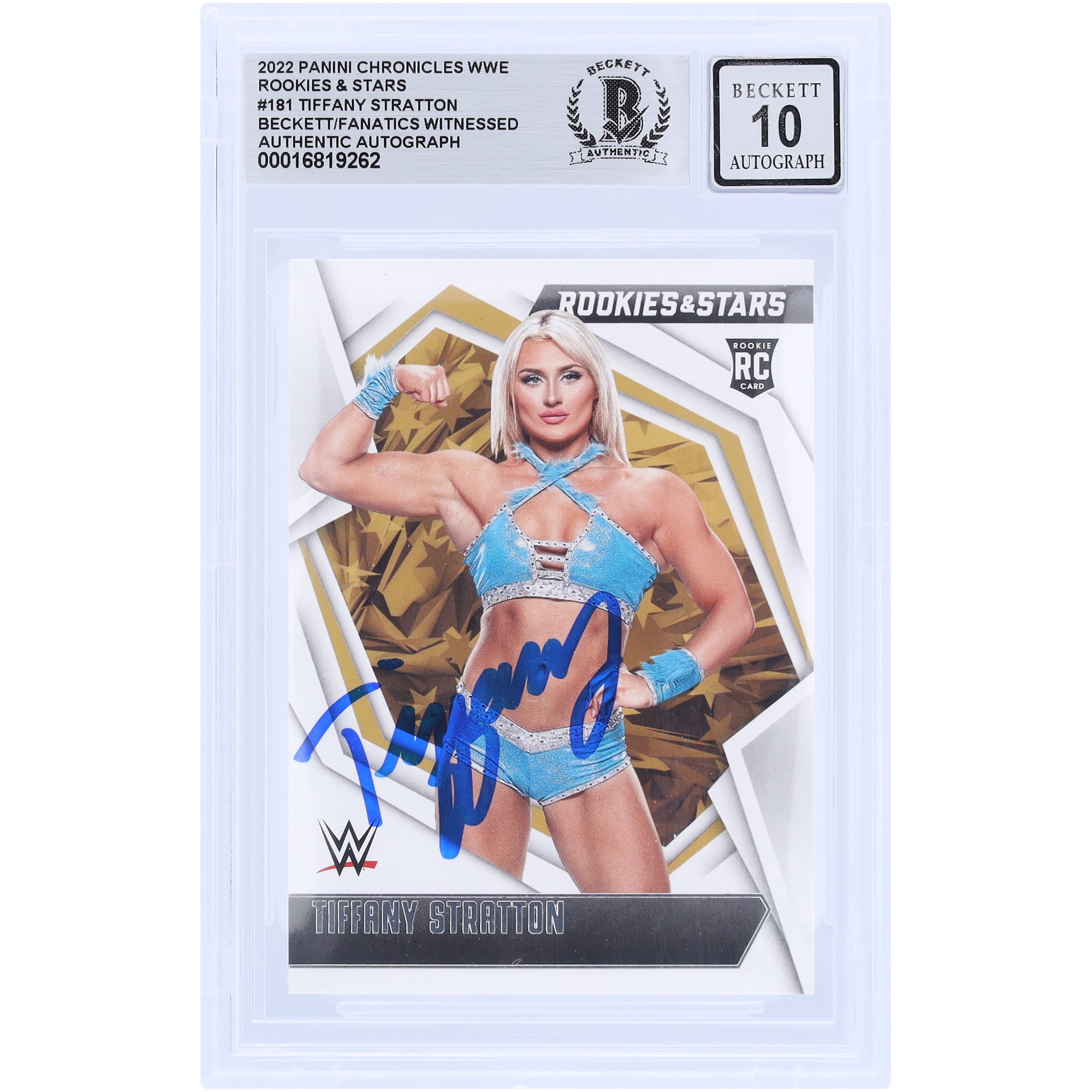Tiffany Stratton WWE Autographed 2022 Panini Chronicles Rookies 