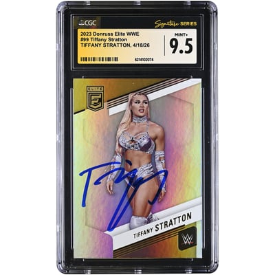 Tiffany Stratton WWE Autographed 2023 Donruss Elite WWE #99 CGC Fanatics Witnessed Authenticated MINT+ 9.5 Card