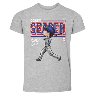Corey Seager 500 Level Toddler Cartoon T-Shirt - Heather Gray