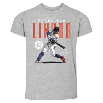 Francisco Lindor 500 Level Toddler Card T-Shirt - Heather Gray