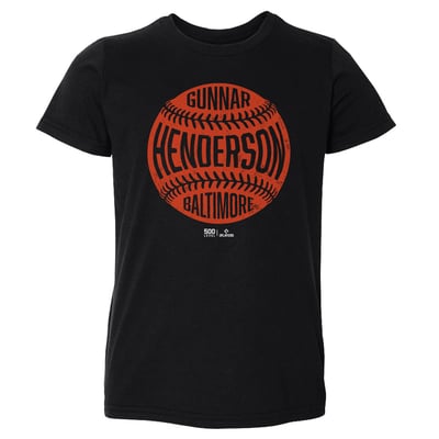 Gunnar Henderson 500 Level Toddler Vintage Baseball T-Shirt - Black