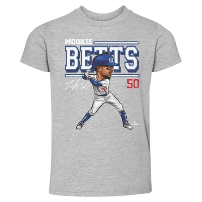 Mookie Betts 500 Level Toddler Cartoon T-Shirt - Heather Gray