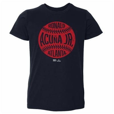 Ronald Acuña Jr. 500 Level Toddler Vintage Baseball T-Shirt - Navy