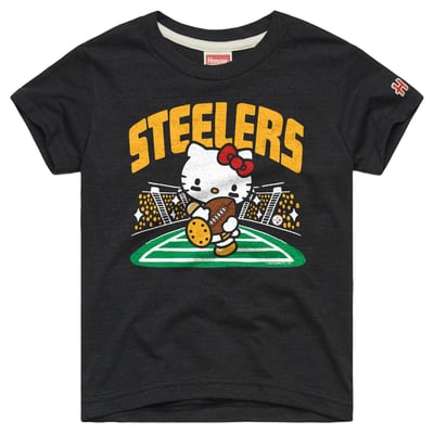 Pittsburgh Steelers x Hello Kitty Homage Toddler Tri-Blend T-Shirt - Charcoal