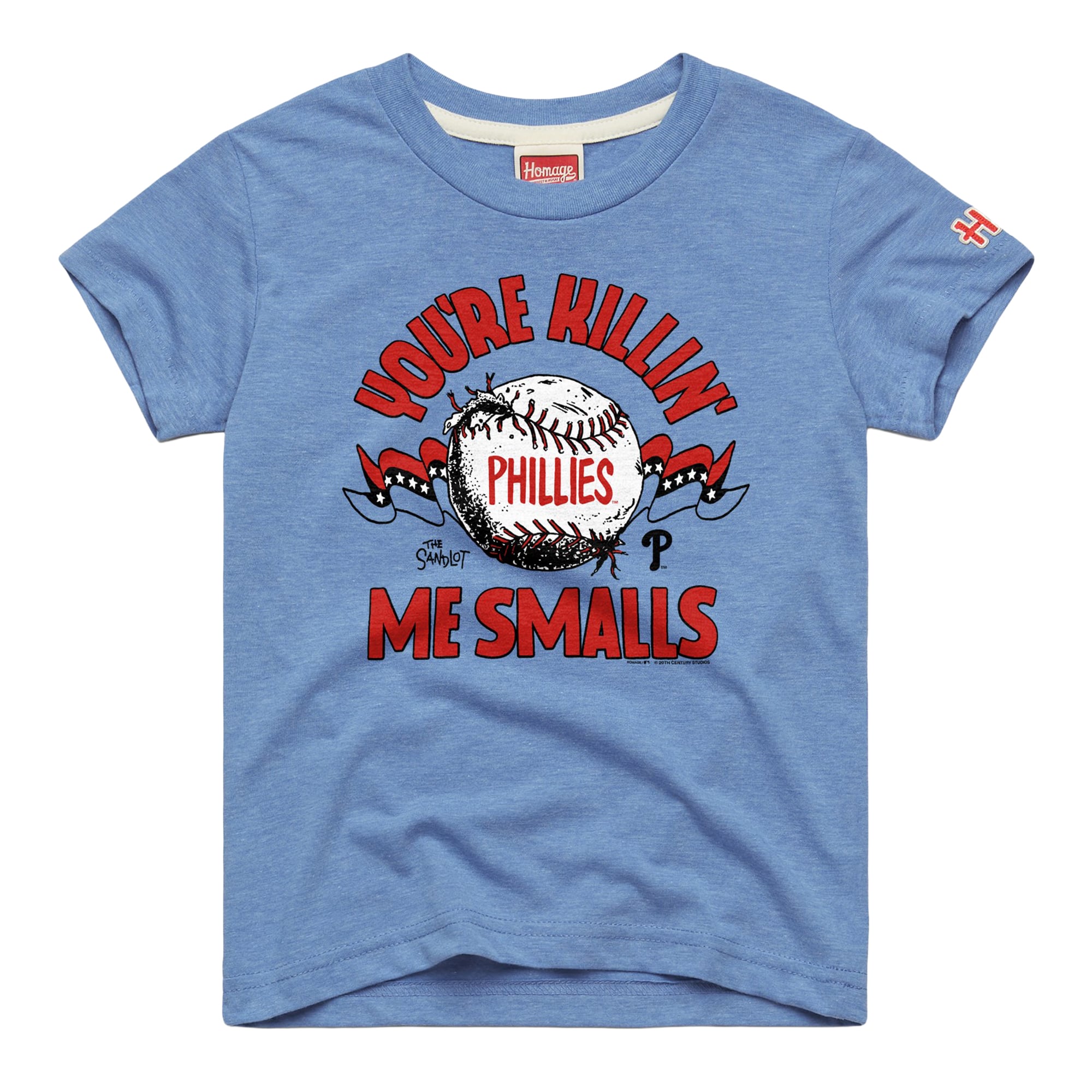 T-shirt bleu clair hommage aux Phillies de Philadelphie x The Sandlot pour tout-petits