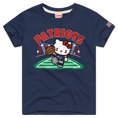 New England Patriots x Hello Kitty Homage Toddler Tri-Blend T-Shirt - Navy