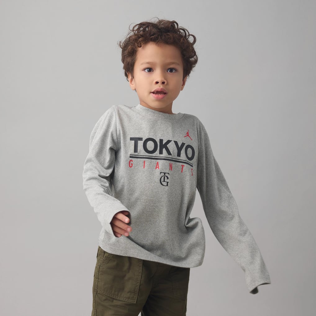 キッズ】ジョーダン プラクティス LS Tシャツ グレー NIKE AUTHENTIC 