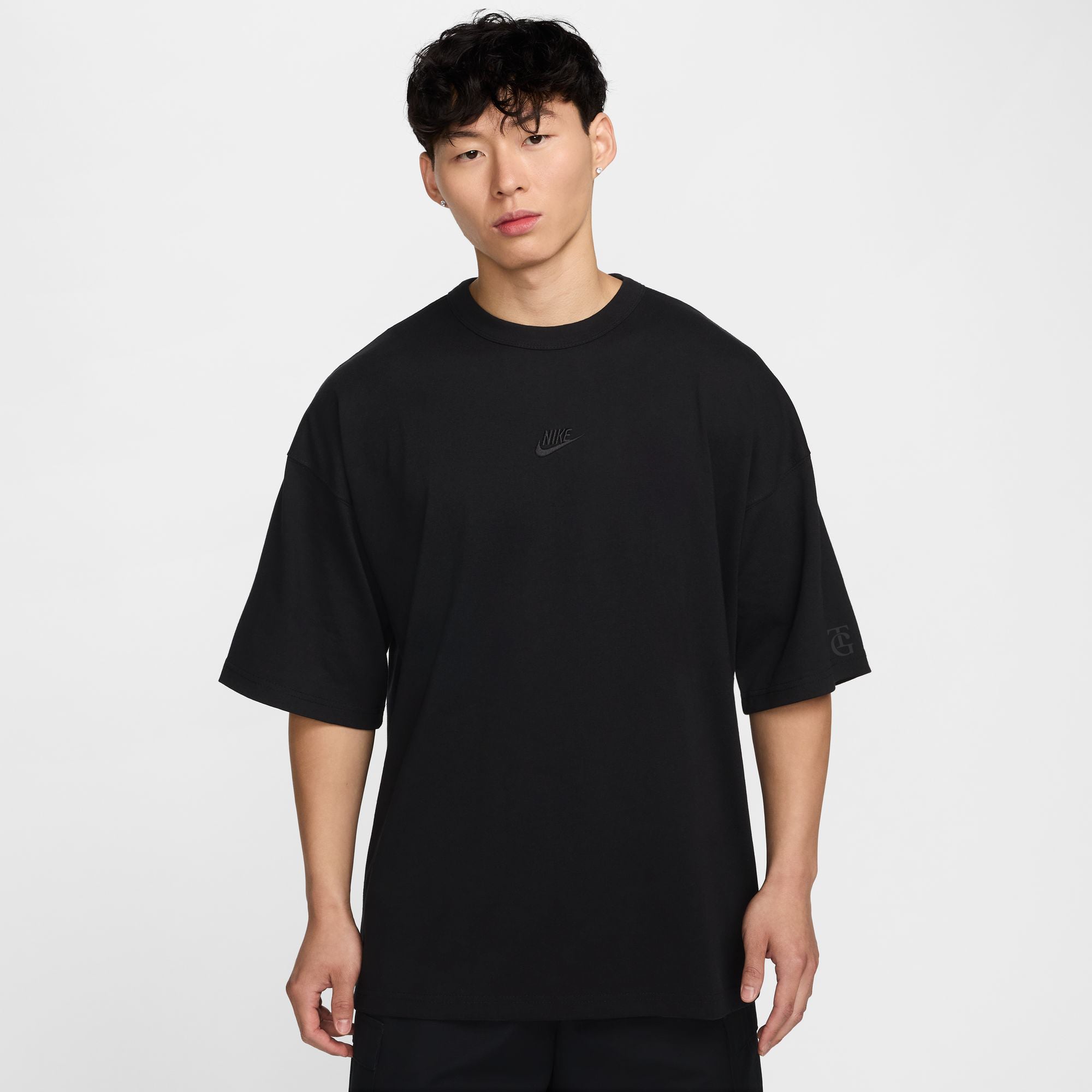 NKFG コットン エンブロイダリー ビッグTシャツ (TG) ブラック