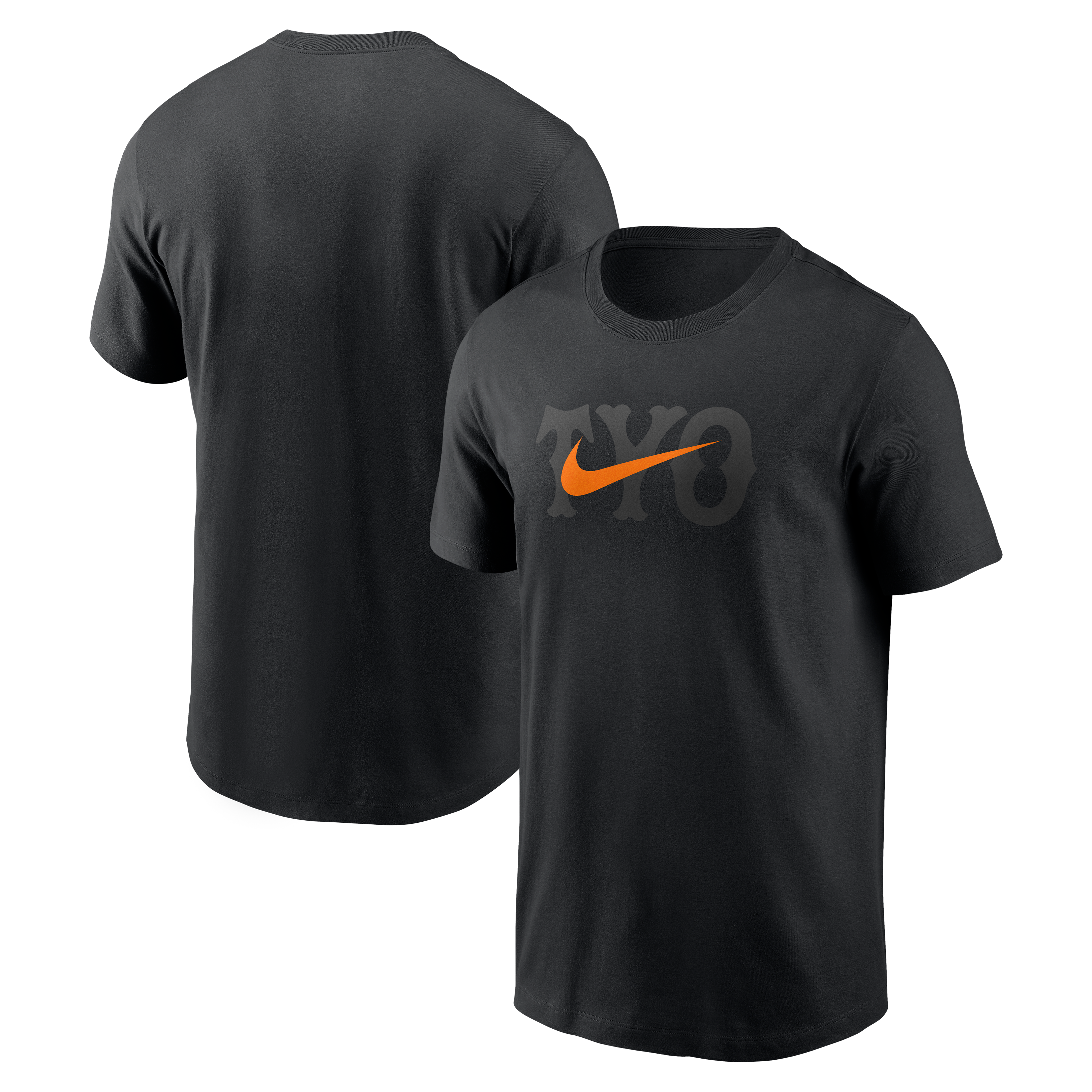 読売ジャイアンツ ナイキ ブラック×オレンジ コットン TYO Swoosh Tシャツ