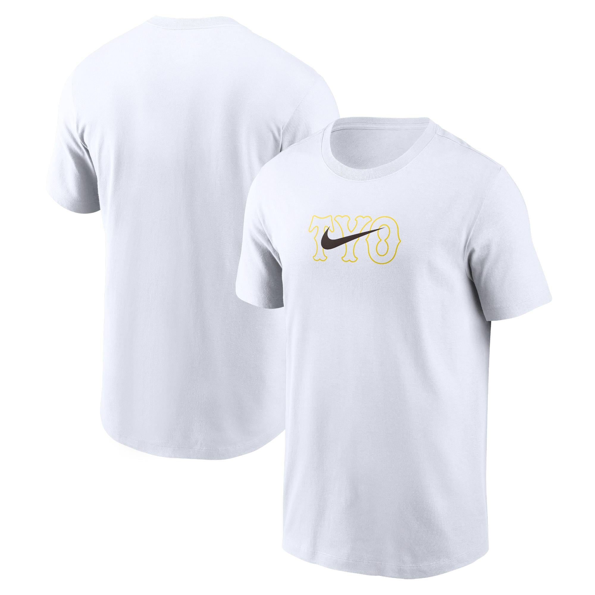 コットン Tシャツ (TYO Swoosh) ホワイト×イエロー NIKE FAN GEAR