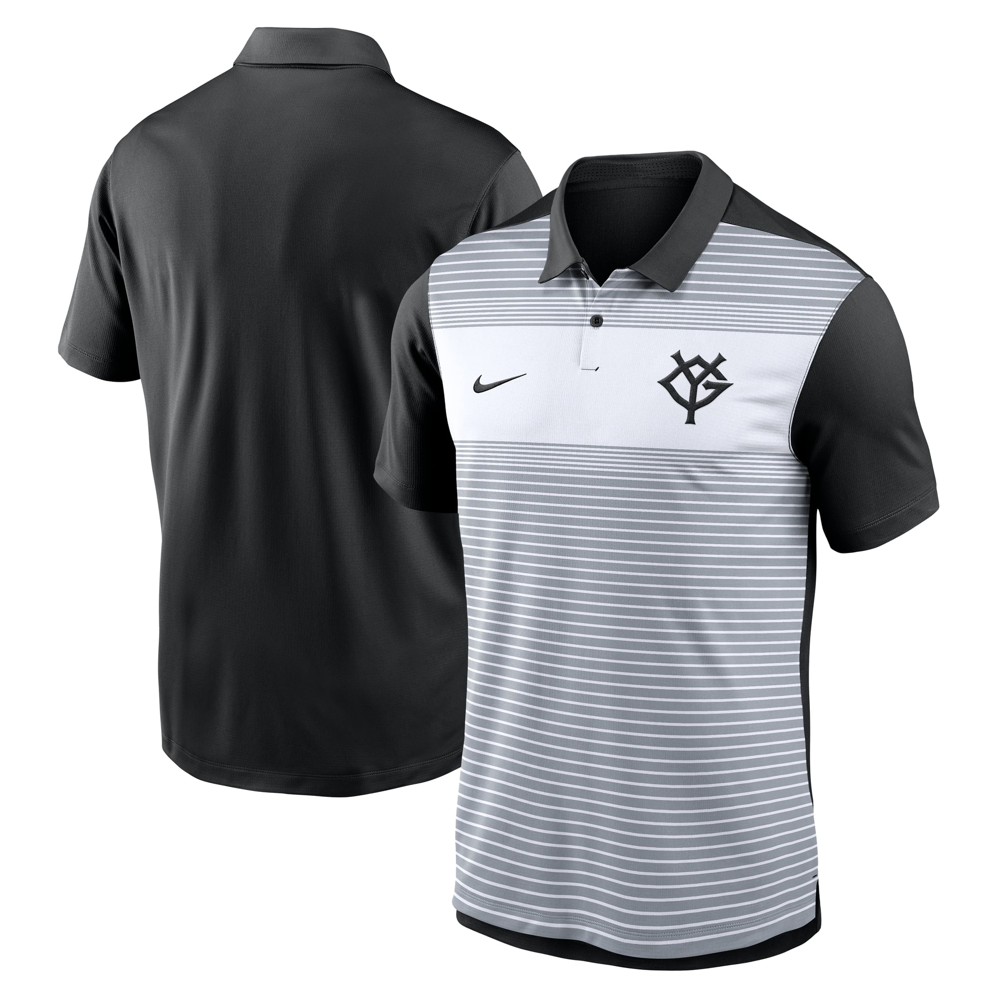 ポリエステル ストレッチ ポロ (YG) ホワイト×ブラック NIKE FAN GEAR
