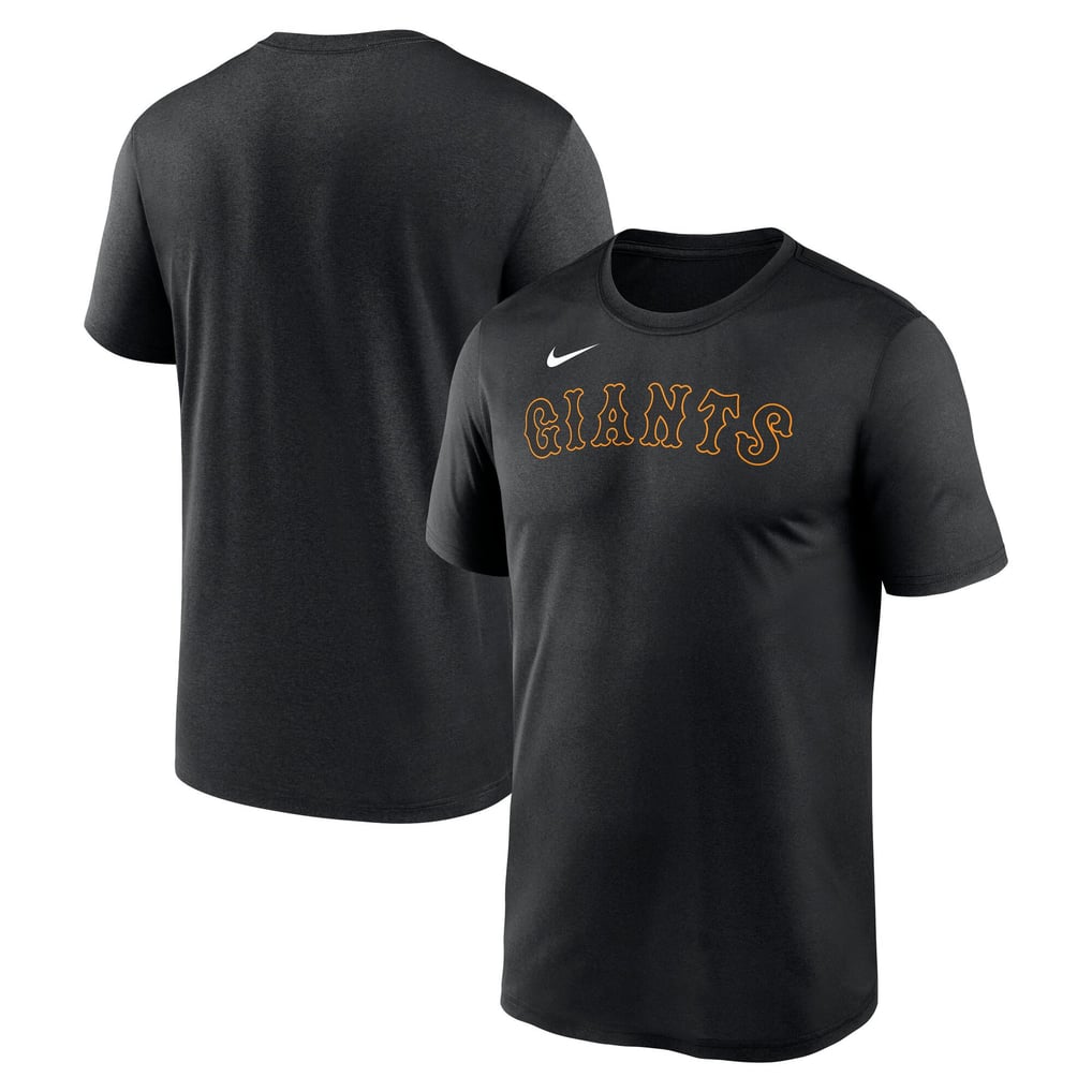 読売ジャイアンツ ナイキ ブラック GIANTS WORDMARK ポリエステル Tシャツ