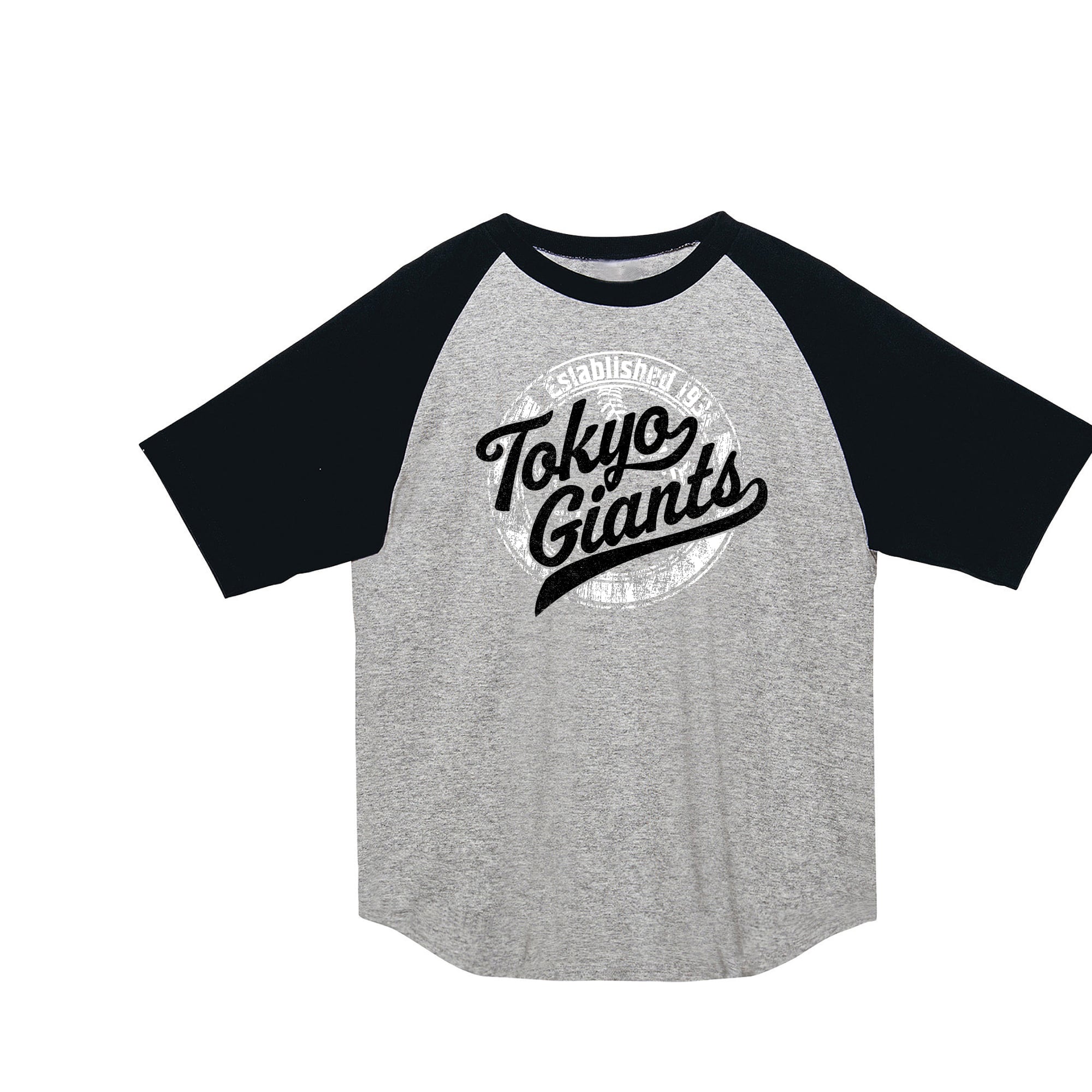 Tokyo Giants ラグランTシャツ グレー×ブラック×ホワイト