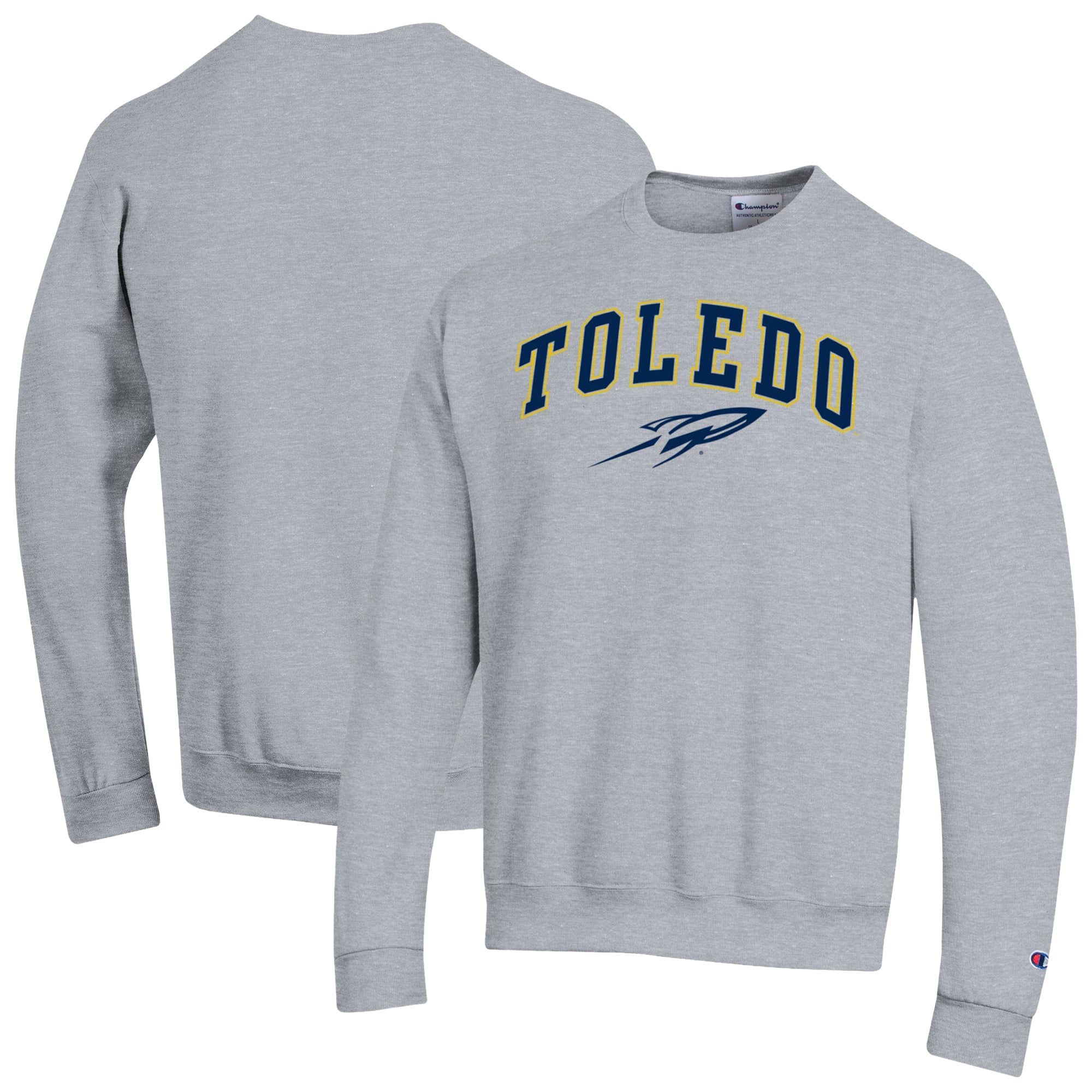 Sweat-shirt Champion pour homme, gris chiné, Toledo Rockets Arch Powerblend