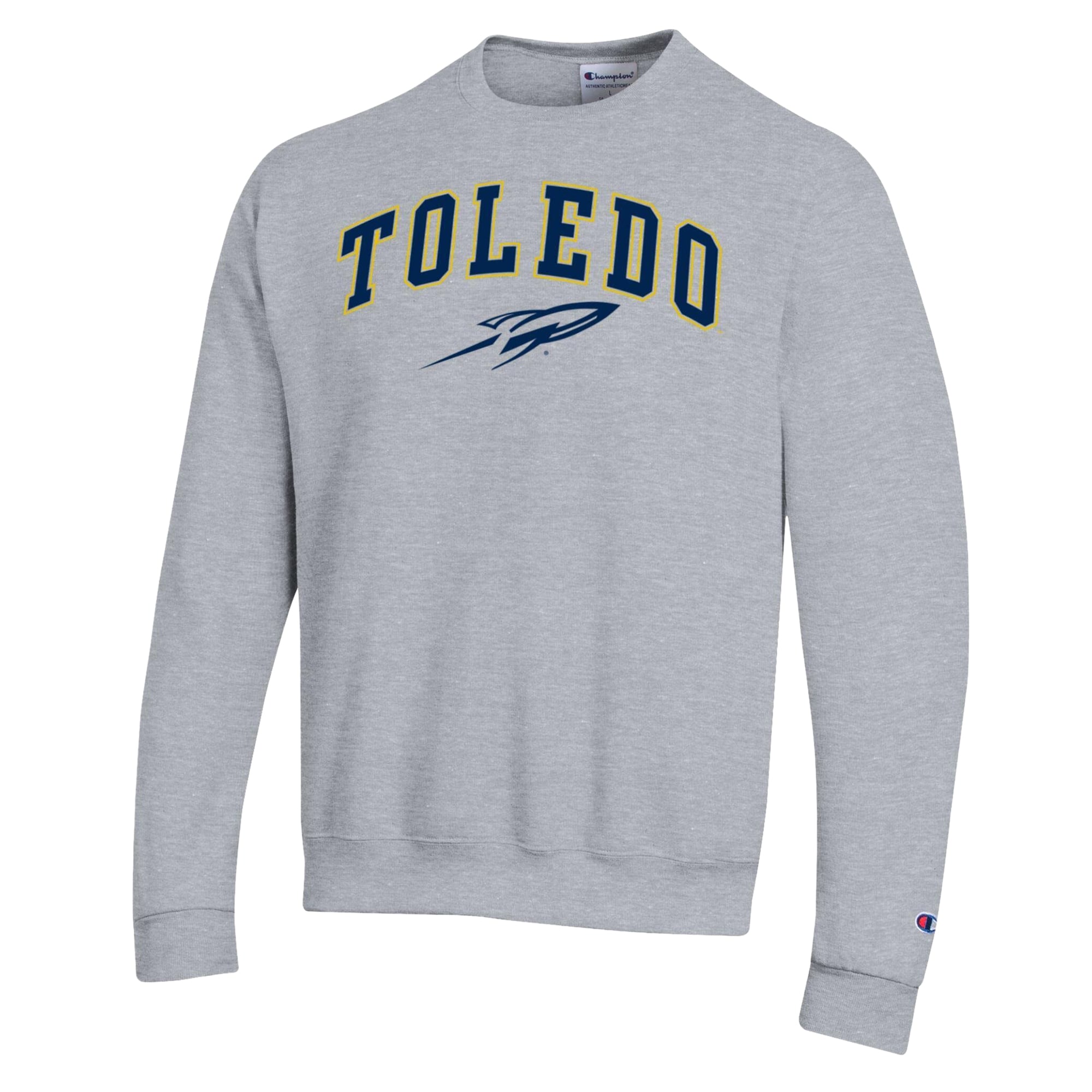 Sweat-shirt Champion pour homme, gris chiné, Toledo Rockets Arch Powerblend