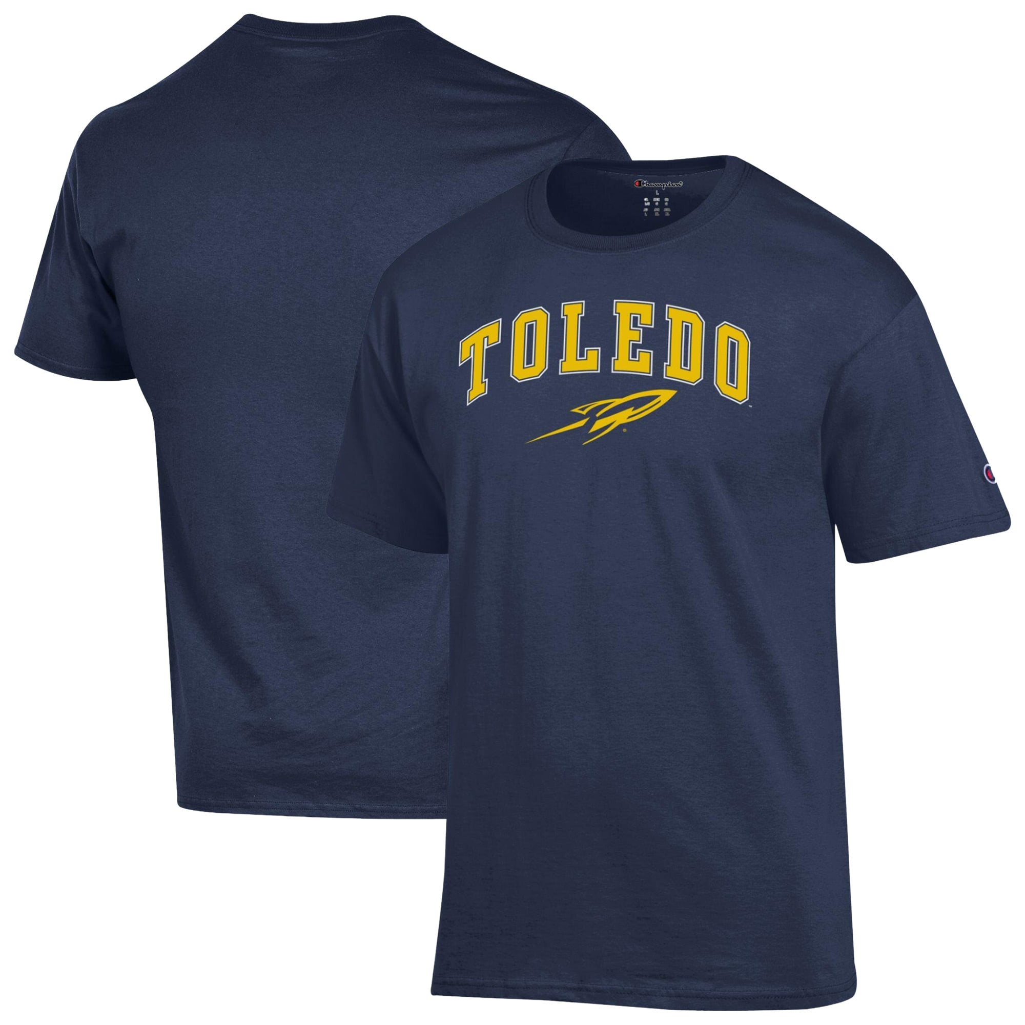 T-shirt homme Champion bleu marine avec logo en forme d'arche des Toledo Rockets