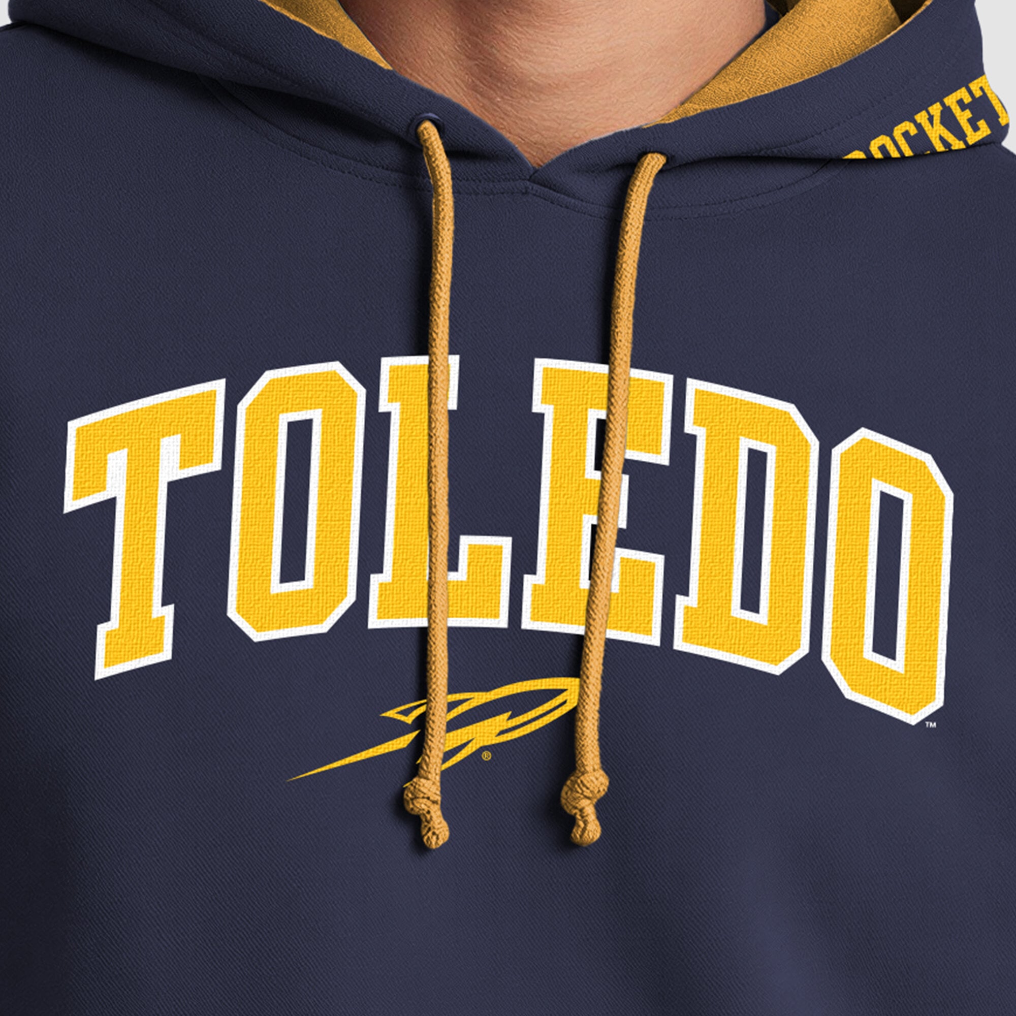 Sweat à capuche contrasté Champion bleu marine/or Toledo Rockets pour homme