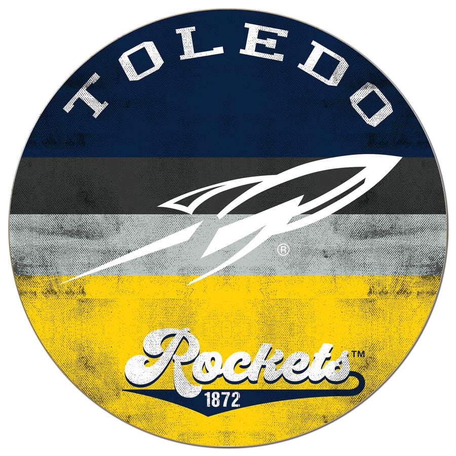 Ut Rockets Crest Toledo Rockets 20'' x 20'' Retro Logo Circle Sign