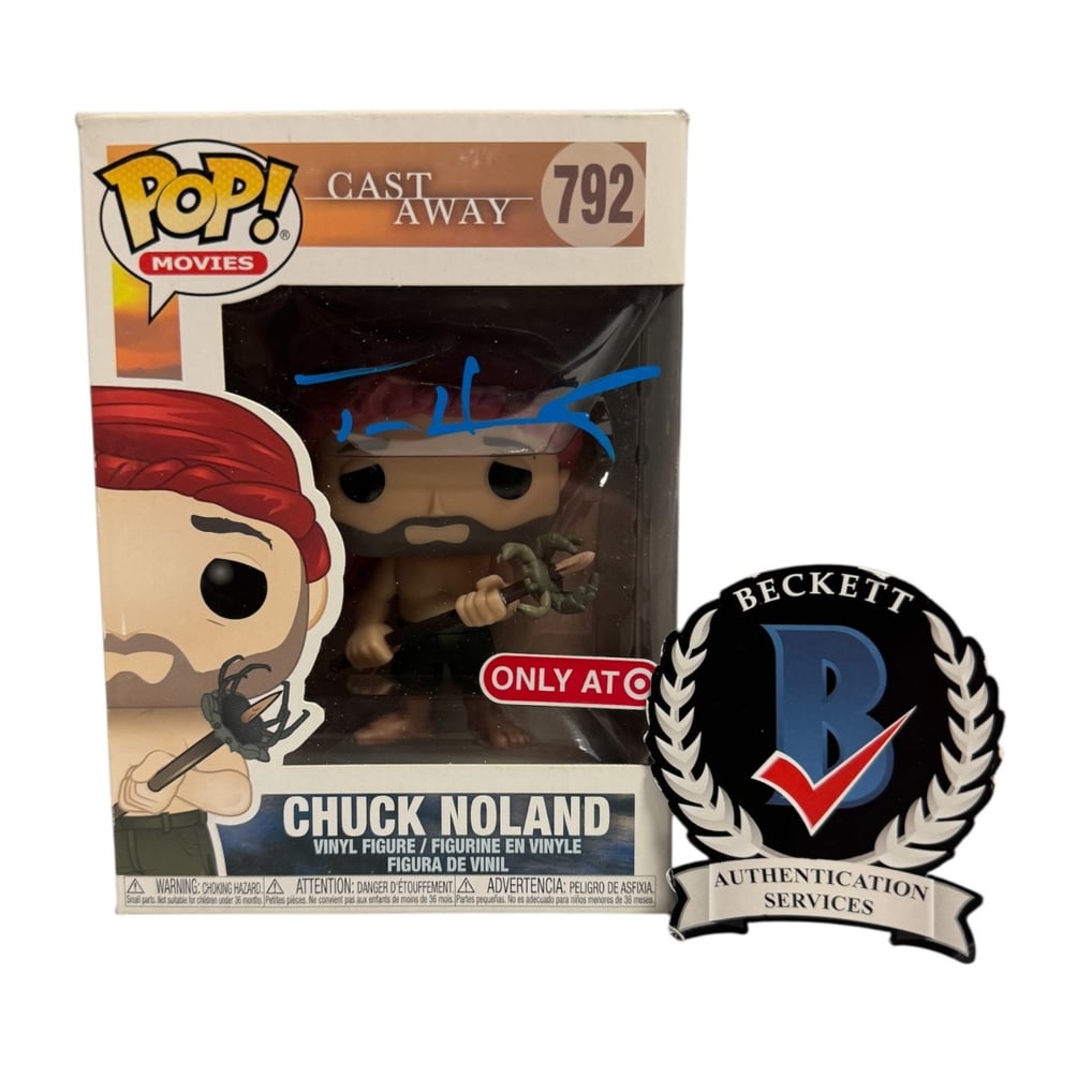 Tom Hanks Signed Autograph Cast Away Funko Pop 792 Beckett Chuck Noland tom-hanks-signed-autograph-cast-away-funko-pop-792-beckett-chuck-noland