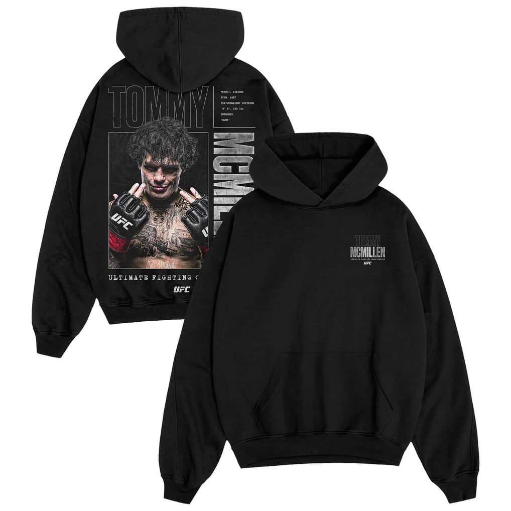 Sweat à capuche noir UFC Tommy McMillen pour homme