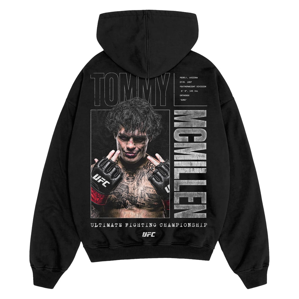 Sweat à capuche noir UFC Tommy McMillen pour homme