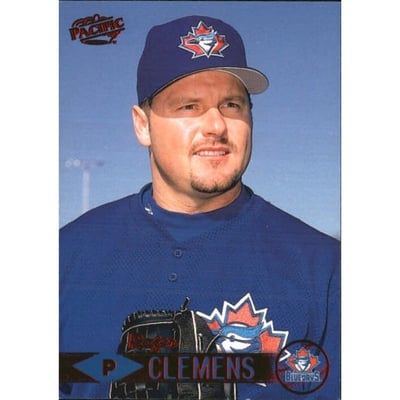 1999 Pacific Red #436A Roger Clemens Headshot