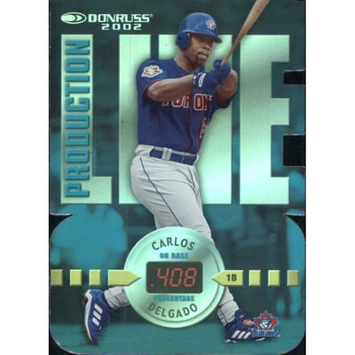 2002 Donruss Production Line Die Cuts #15 Carlos Delgado OBP/100*