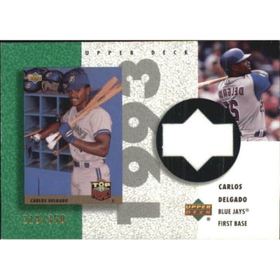 2002 UD Authentics Reverse Negative Jerseys 350 #RCD Carlos Delgado
