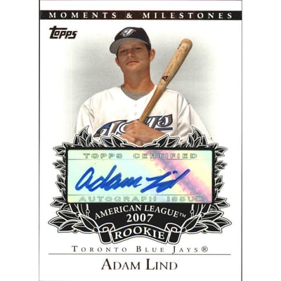 2007 Topps Moments and Milestones Rookie Autographs #AL Adam Lind