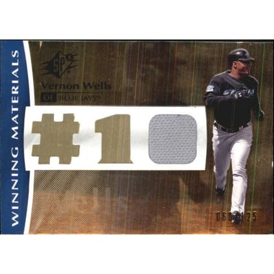 2008 SPx Winning Materials Jersey Number 125 #VW Vernon Wells