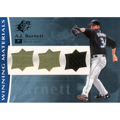 2008 SPx Winning Materials UD Logo #AB A.J. Burnett