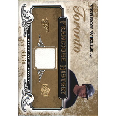 2008 UD A Piece of History Franchise History Jersey Gold #FH50 Vernon Wells