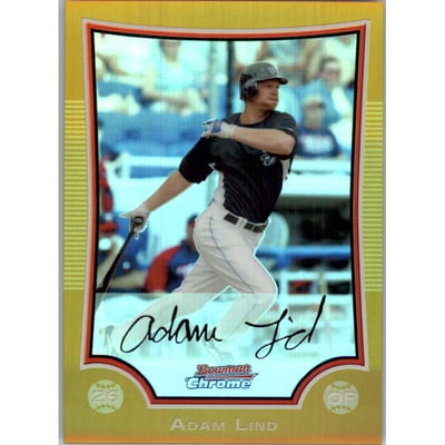 2009 Bowman Chrome Gold Refractors #141 Adam Lind