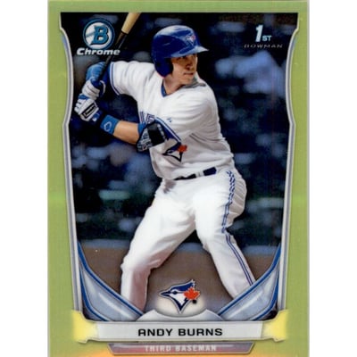 2014 Bowman Chrome Mini Factory Set Yellow Refractors #77 Andy Burns