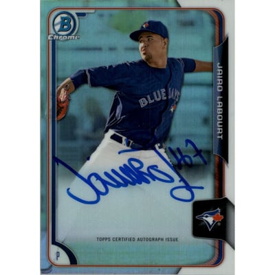 2015 Bowman Chrome Prospect Autographs Refractors #BCAPJL Jairo Labourt