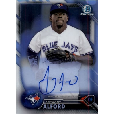 2016 Bowman Chrome Prospect Autographs Refractors #CPAAA Anthony Alford