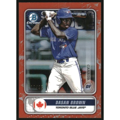 2020 Bowman Chrome Spanning the Globe Orange Refractors #STGDB Dasan Brown