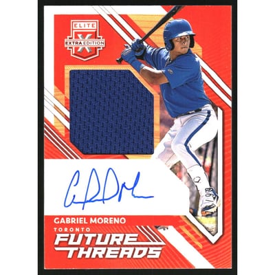 2021 Elite Extra Edition Future Threads Signatures Orange #7 Gabriel Moreno/99