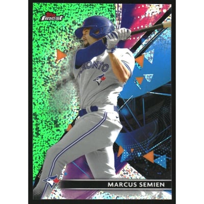 2021 Finest Green Speckle Refractors #84 Marcus Semien