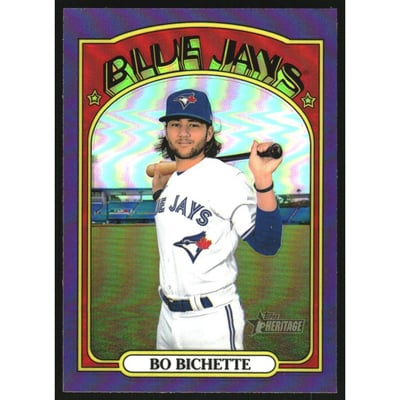 2021 Topps Heritage Chrome Purple Refractors #293 Bo Bichette