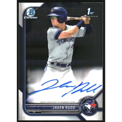 2022 Bowman Chrome Prospect Autographs #CPAJR Jaden Rudd