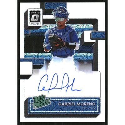 2022 Donruss Optic Rated Prospects Signatures White Mojo #4 Gabriel Moreno/49