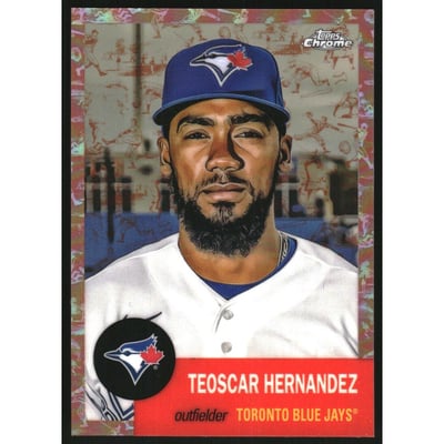 2022 Topps Chrome Platinum Anniversary Platinum Toile Cream Rose Gold Refractor #324 Teoscar Hernandez