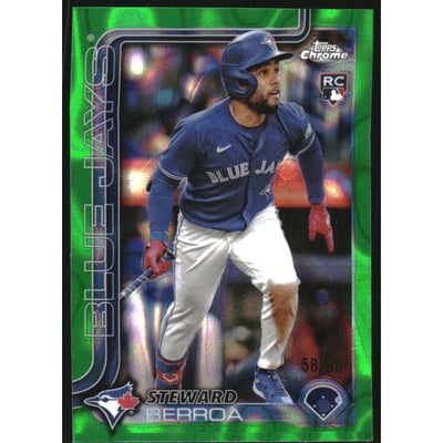 2025 Topps Chrome Green Lava Refractors #163 Steward Berroa