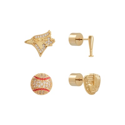 Toronto Blue Jays by Jill Martin Glam Day 4-Pack Post Back Earrings Set